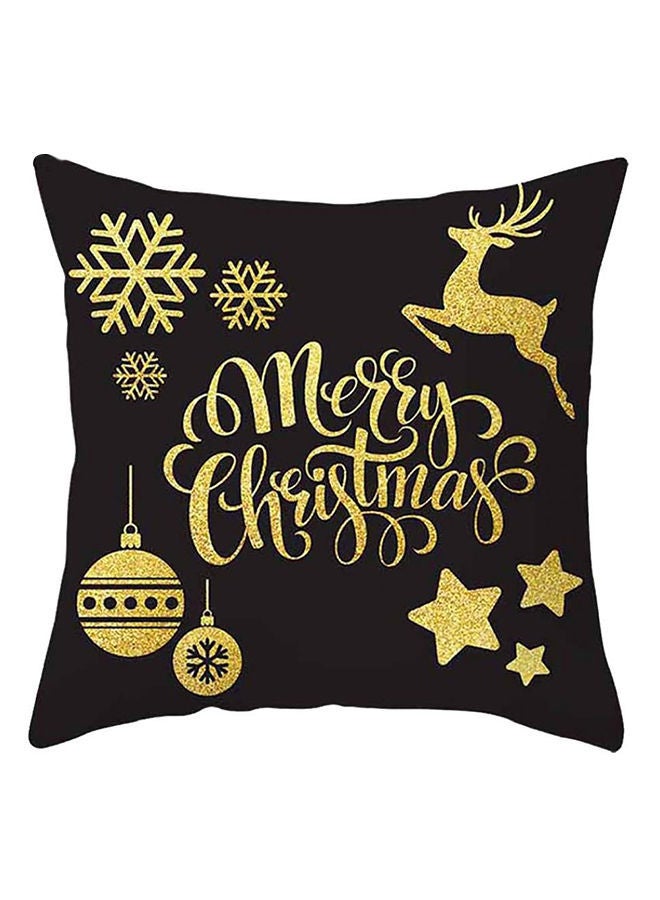 NIBEMINENT Style Square Throw Pillow Case Black/Gold 18x8x18centimeter