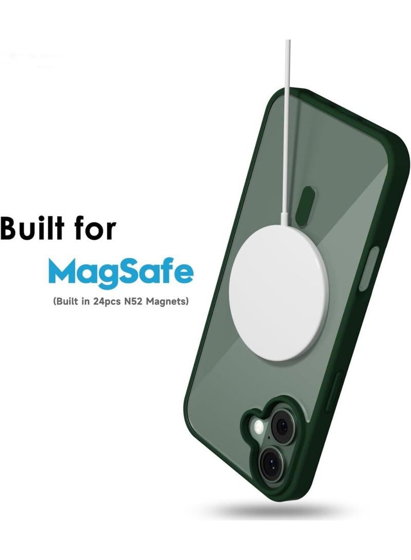 أكاليكس جراب مغناطيسي لهاتف iPhone 16 Plus، متوافق مع MagSafe، غطاء فاخر مطلي، جراب هاتف شفاف ناعم مقاوم للصدمات من مادة TPU (أخضر) - Image 2