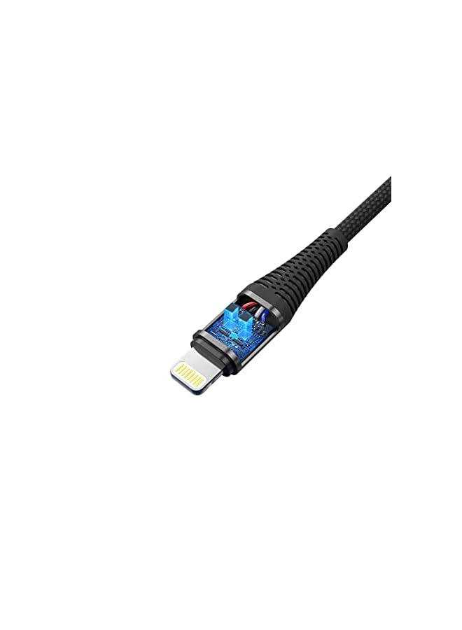 LAZOR Flow CL32 USB-A TO Lightning Fast Charging Cable, Premium 1 Meter, 2.4A Fast Sync and Charge Cable,Black - Image 2