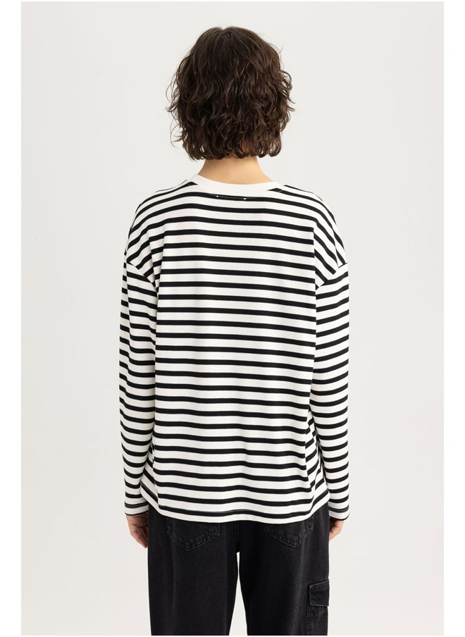 DeFacto - Woman Regular Fit Crew Neck Knitted Long Sleeve T-Shirt - Image 1