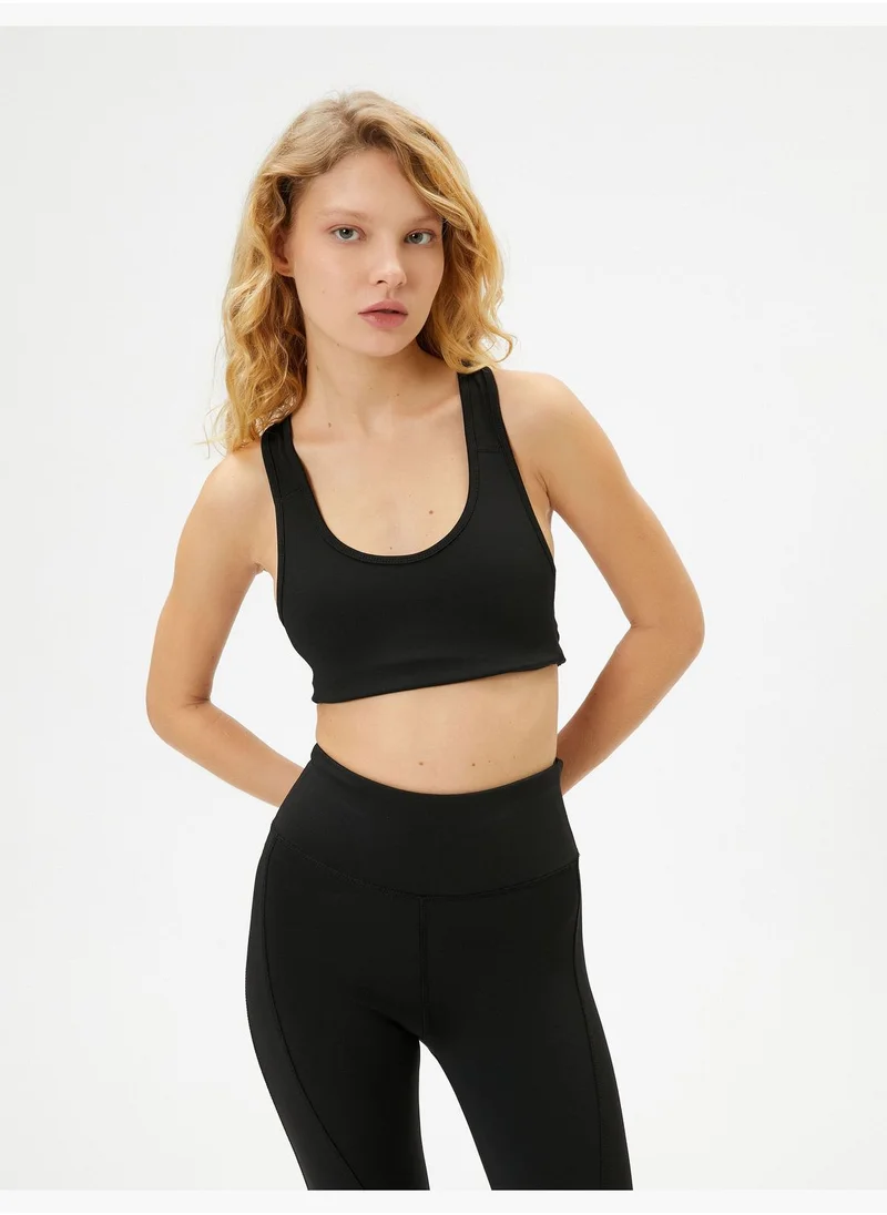 كوتن Sports Bra Cupless Slim Fit U Neck