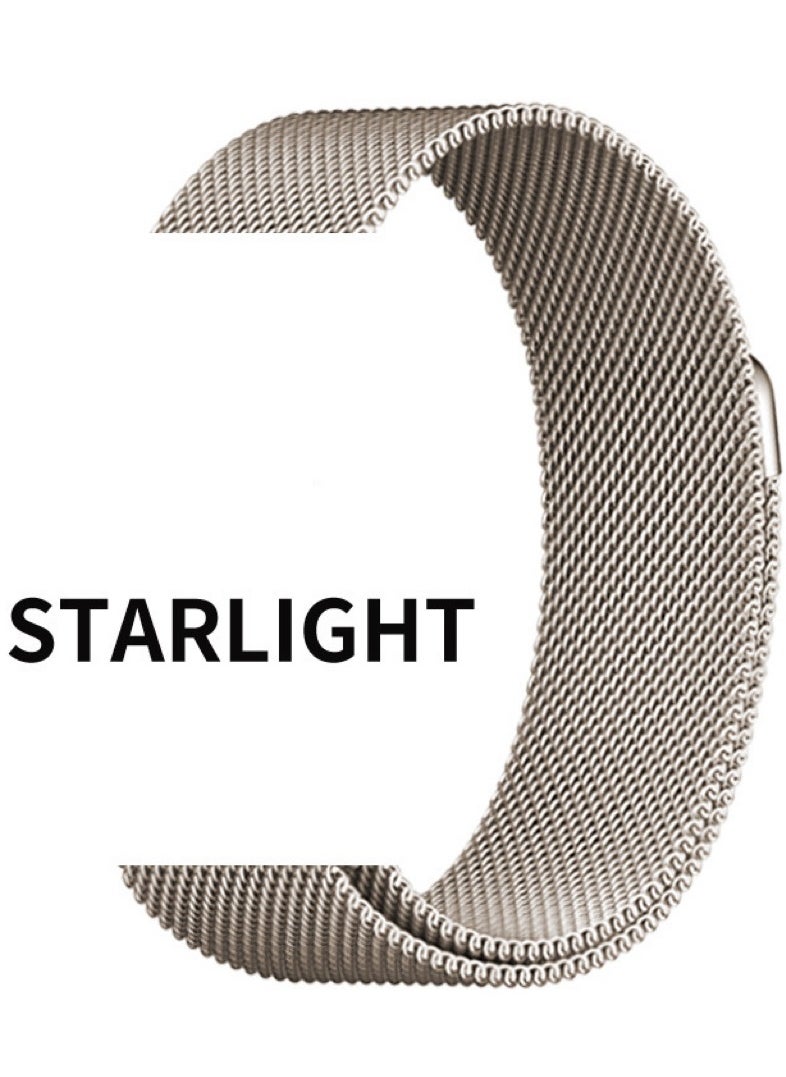 Generic Stainless Steel  Loop Apple Watch Band 38mm/40mm/41mm, iWatch Magnetic Clasp Strap Replacement Band, Apple Watch Wrist Strap for iwatch Series Ultra SE Series 9/8/7/6/5/4/3/2/1(starlight)  - Image 2