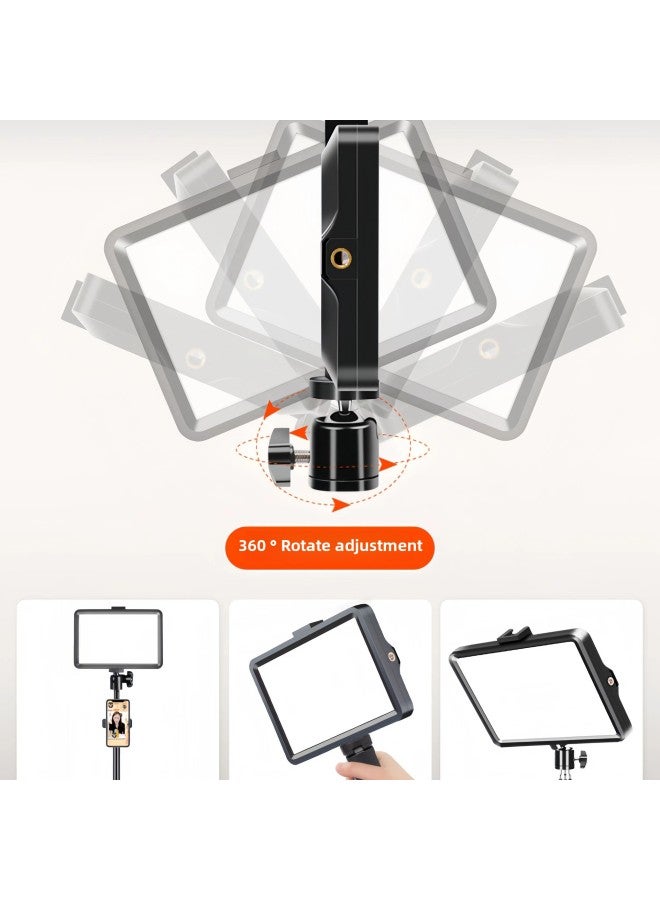 general Live Light Supplement Photography Lighting Lamp Desktop Photo Supplement Light Food Flat Lighting Lamp Portable Live Room Soft-Specifications:Large 【three-color Adjustable】 Flat Panel Light + 210cm - Image 5