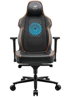 Cougar Cougar NxSys Aero Gaming Chair – Black & Orange, Built-In RGB Cooling Fan, Premium PVC Leather, 3D Armrests, Mesh Backrest, Steel Frame, 3” Wheels, Supports Up to 160kg | 3MARPORB.0001  - Image 2