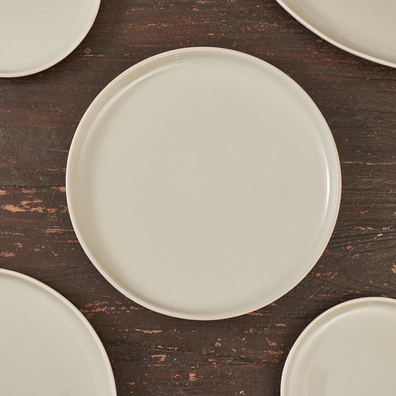 Bico Reactive Glaze Light Grey 10 inch Stoneware Dinner Plates Set Set of 4 Microwave and Dishwasher Safe for Main Course Steak Pasta - Image 3