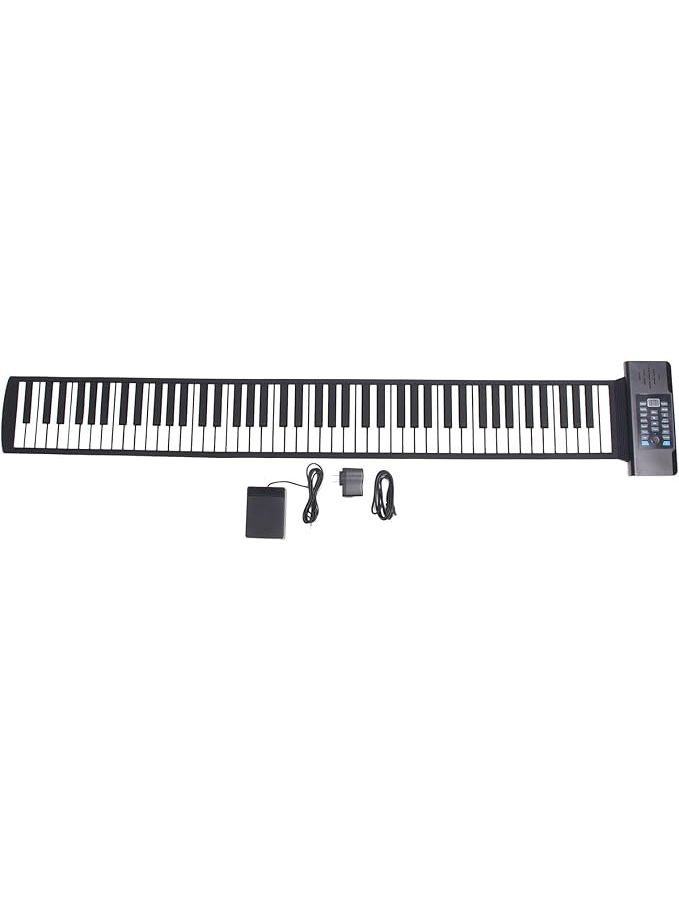88 Keys Roll Up Hand Piano Portable Flexible Electronic Keyboard Musical Instrument US Plug - Image 1