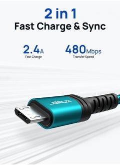 JSAUX Micro USB Charger Cable, (3-Pack 3.3ft+6.6ft+10ft) Android Charger Micro USB to USB A Nylon Braided Cord Compatible with Samsung Galaxy S6 S7 Edge Note 5, Kindle and More-Green  - Image 2