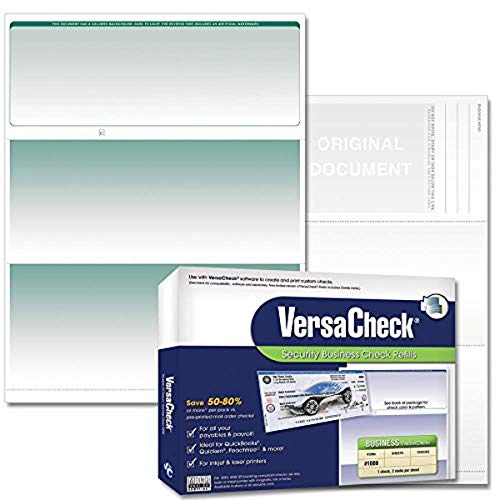 VersaCheck Secure Checks - 500 Blank Business Voucher Checks - Green Graduated - 500 Sheets Form #1000 - Check on Top - Image 1