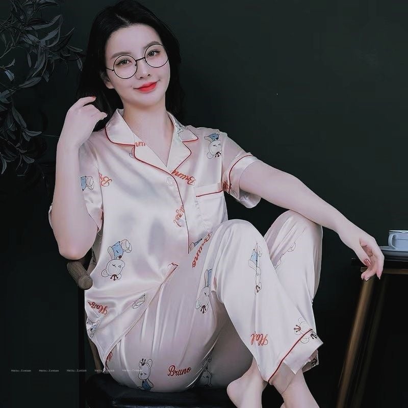Women's Loose Plus-Size Lounge Set with Pockets and Lapel Collar - Image 4