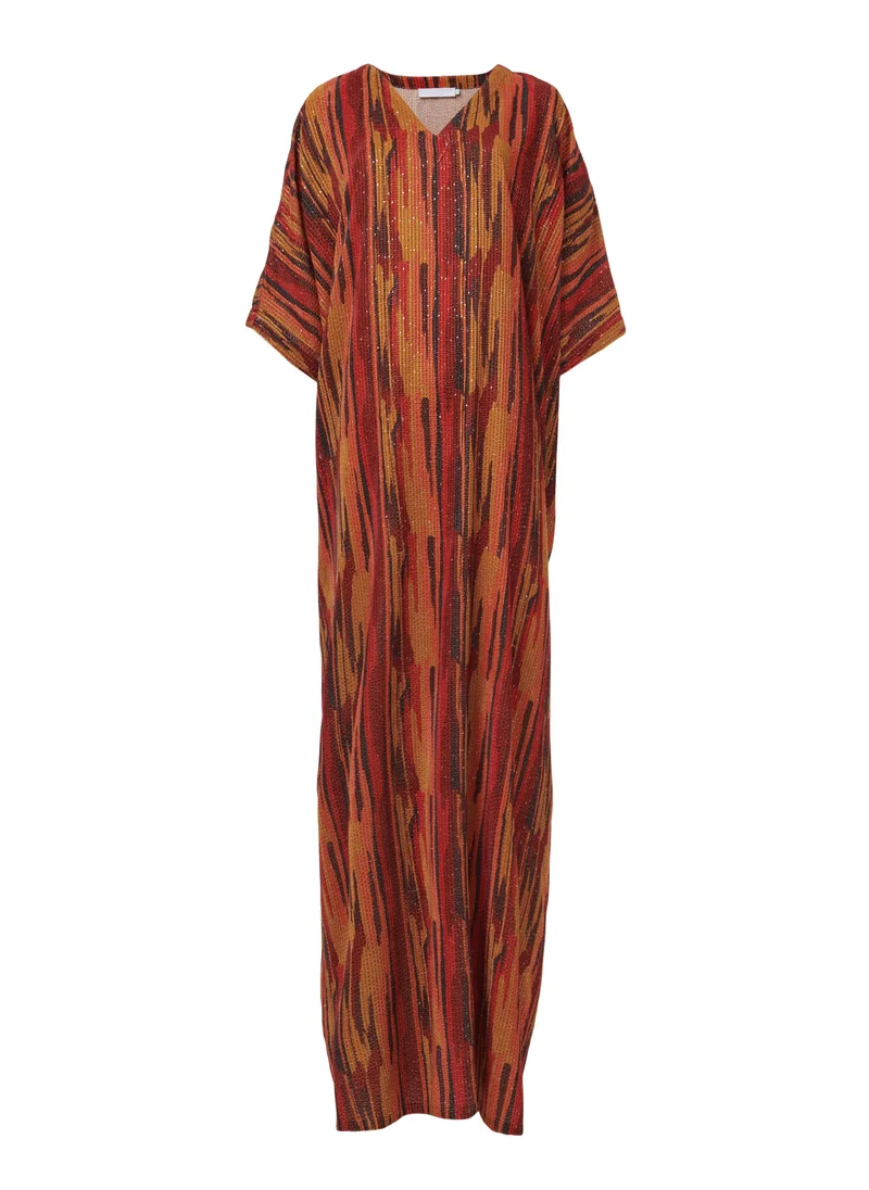 leem  V-Neck Embroidered Kaftan for Women | Best Price UAE