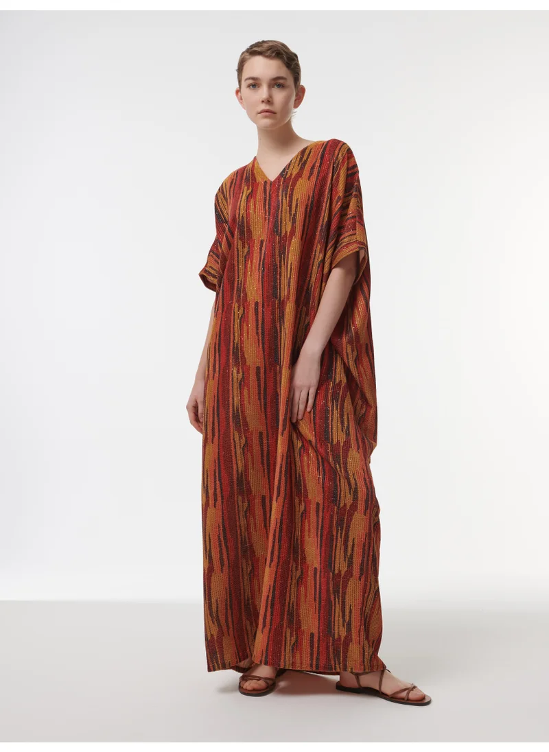 leem V-Neck Embroidered Kaftan