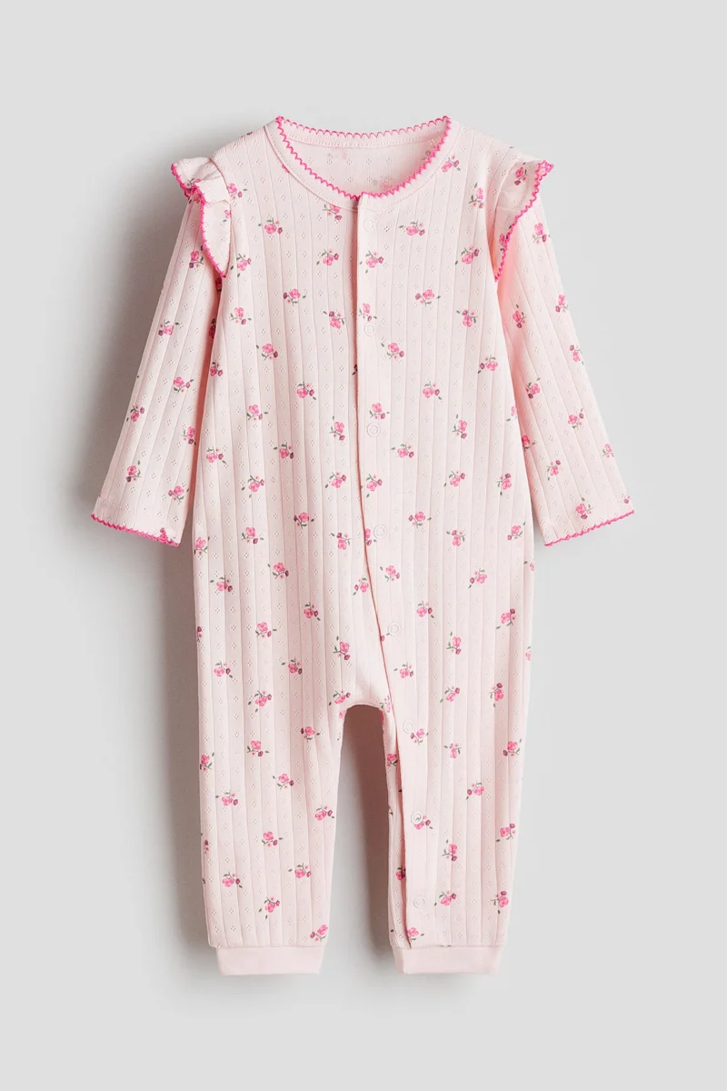 H&M Cotton pointelle sleepsuit