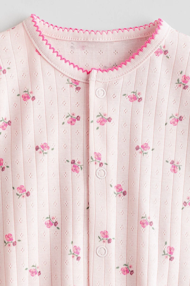 H&M Cotton pointelle sleepsuit