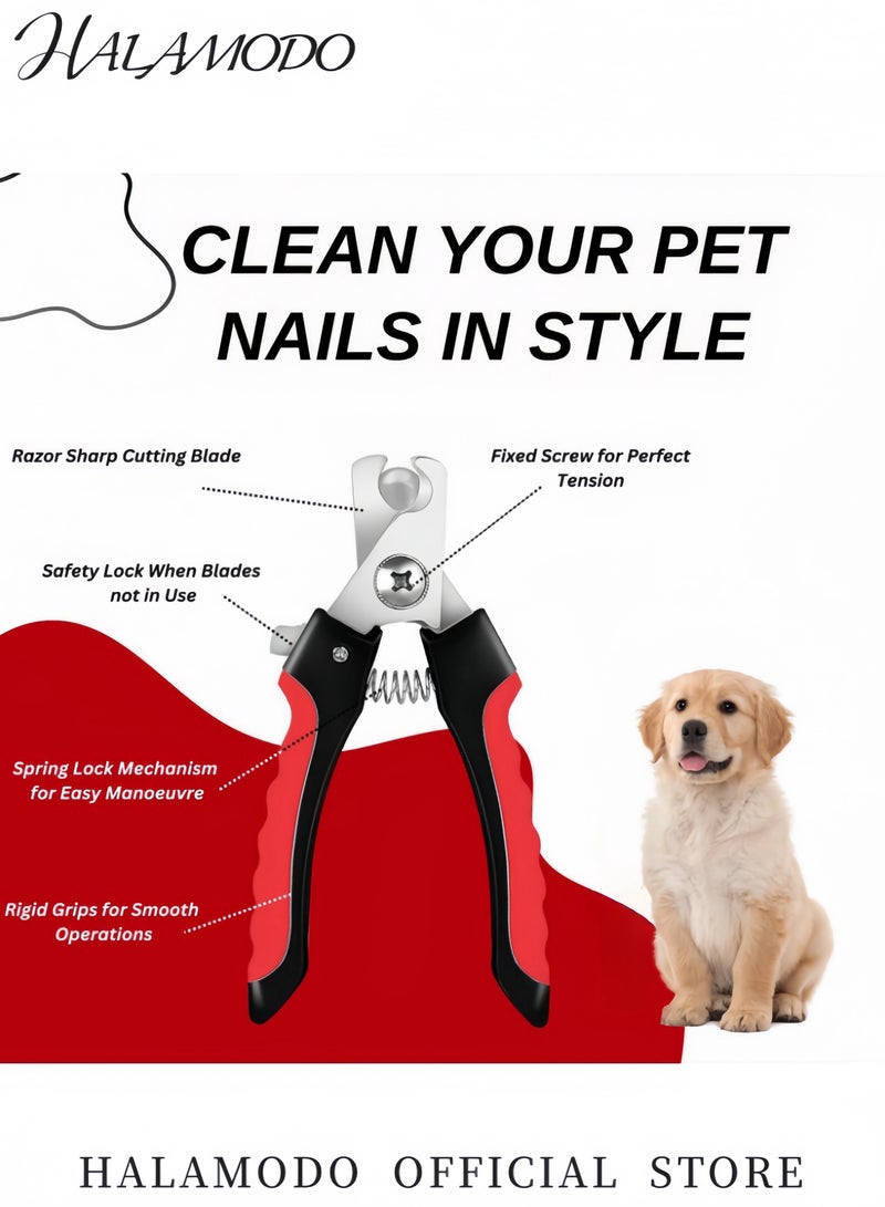 Professional Pet Nail Clippers Safety Guard Nail Trimmers with Razor Sharp Blades Pet Grooming Tools for Cats and Dogs With Non-Slip Handle - Image 3