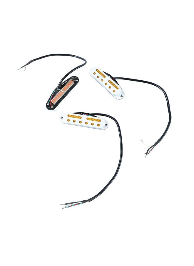 Thoraya - Single Coil Pickup Set of 3 Guitar Neck Middle Bridge Pickups Replacement Accessories White - Image 1