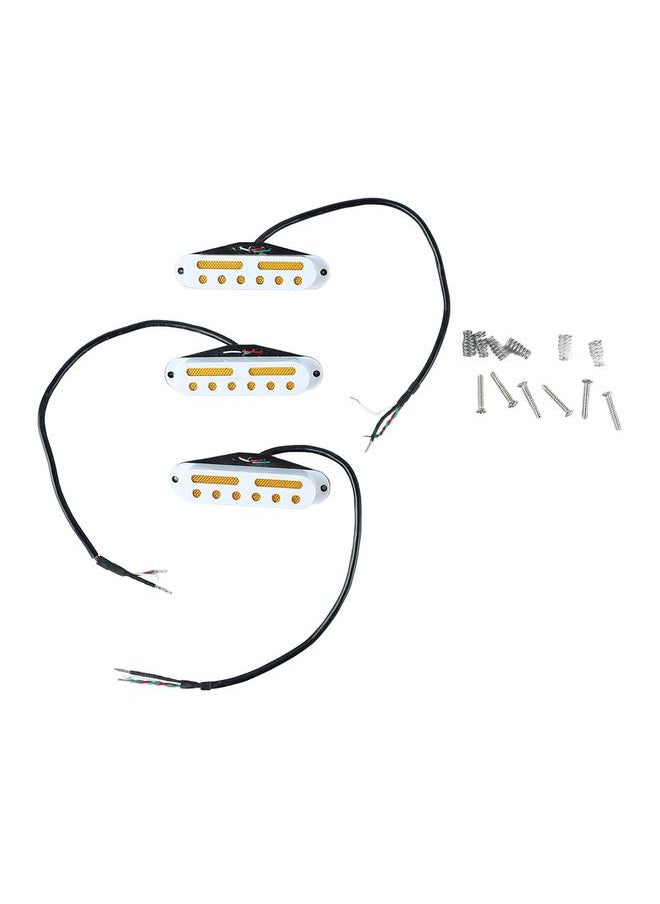 Thoraya - Single Coil Pickup Set of 3 Guitar Neck Middle Bridge Pickups Replacement Accessories White - Image 1