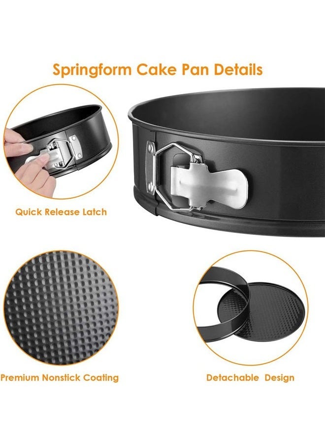 Arabest 3 Cake Pan Sets,Non-stick Bakeware Cheesecake Pan, with Removable Bottom Leakproof Round Cake Pan, for Baker & Baking Enthusiast,Heart-shaped & Round □ pan,Black - Image 4