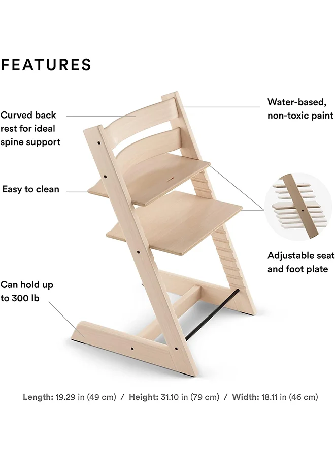 ستوك Tripp Trapp Chair Adjustable, Convertible Baby High Chair For Toddlers , Children And Adults Convenient, Comfortable And Ergonomic Classic Design Storm Grey