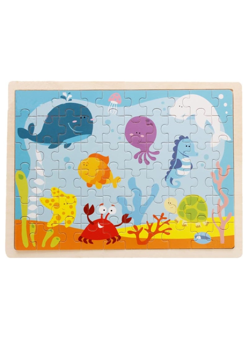 Cool Baby Style Kids Toy 60 Pieces Wooden Puzzle Cartoon Puzzles Wood Jigsaw Baby Child Early Educational Toys - Image 1