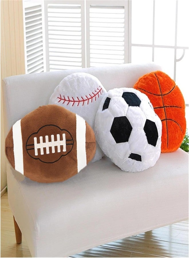XIAOHONG 13.7'' Soccer Ball Pillow Fluffy Football Plush Pillow Throw Pillow Soft Stuffed Soccer Ball Plush Pillow Toy Durable Round Soccer Ball Shaped Pillow Sport Toys Gift for Kids Room Decor - Image 3