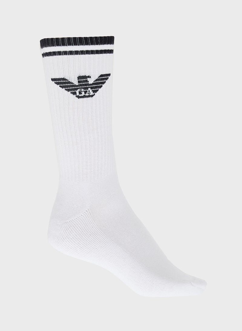 امبوريو ارماني ثلاث جوارب بشعار وياقة دائرية - Image 2