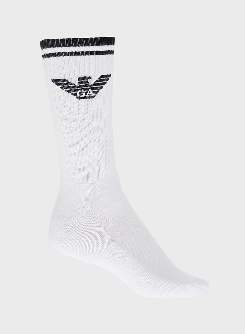 امبوريو ارماني ثلاث جوارب بشعار وياقة دائرية - Image 4