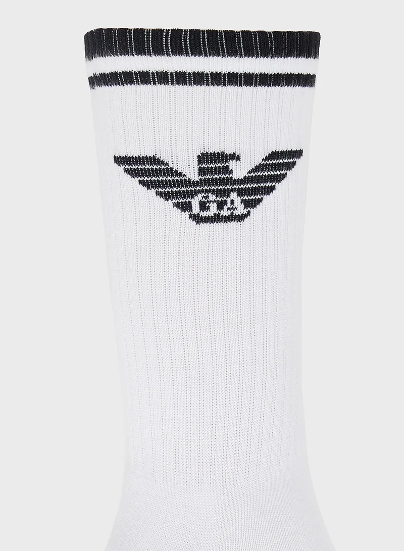 EMPORIO ARMANI  3 Pack Of Logo Crew Socks for Men | Best Price UAE