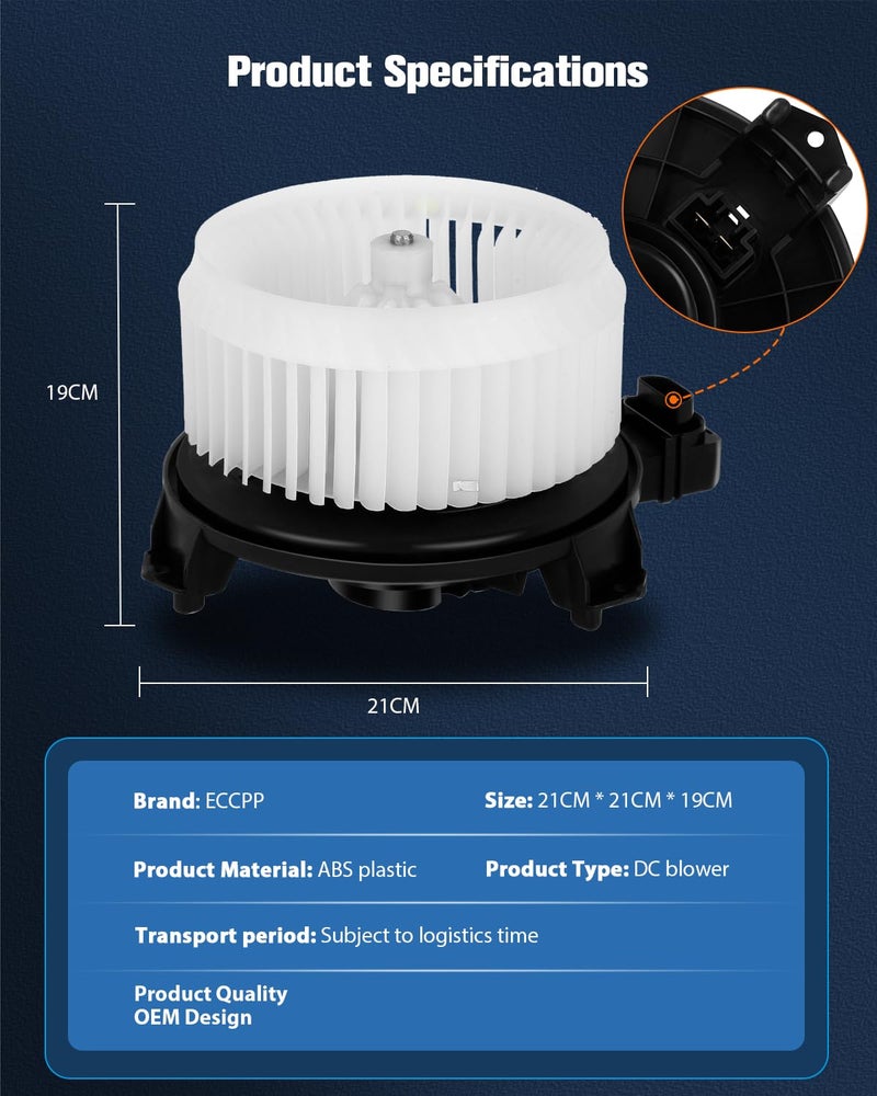 ECCPP HVAC Plastic Heater Blower Motor for Toyota RAV4, Matrix, and Corolla - Image 4