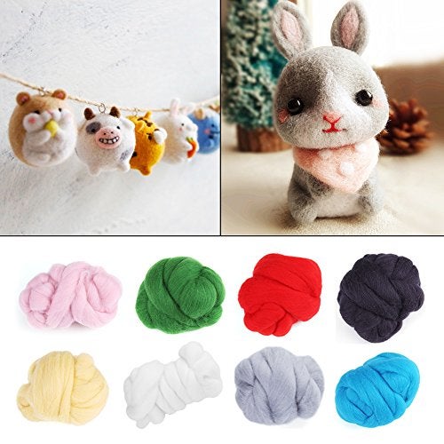 Hztyyier Wool Roving Yarn Soft Wool Fibre Felting Wool Yarn Roving for HandDIY Craft, 55g/1.94oz () - Image 2