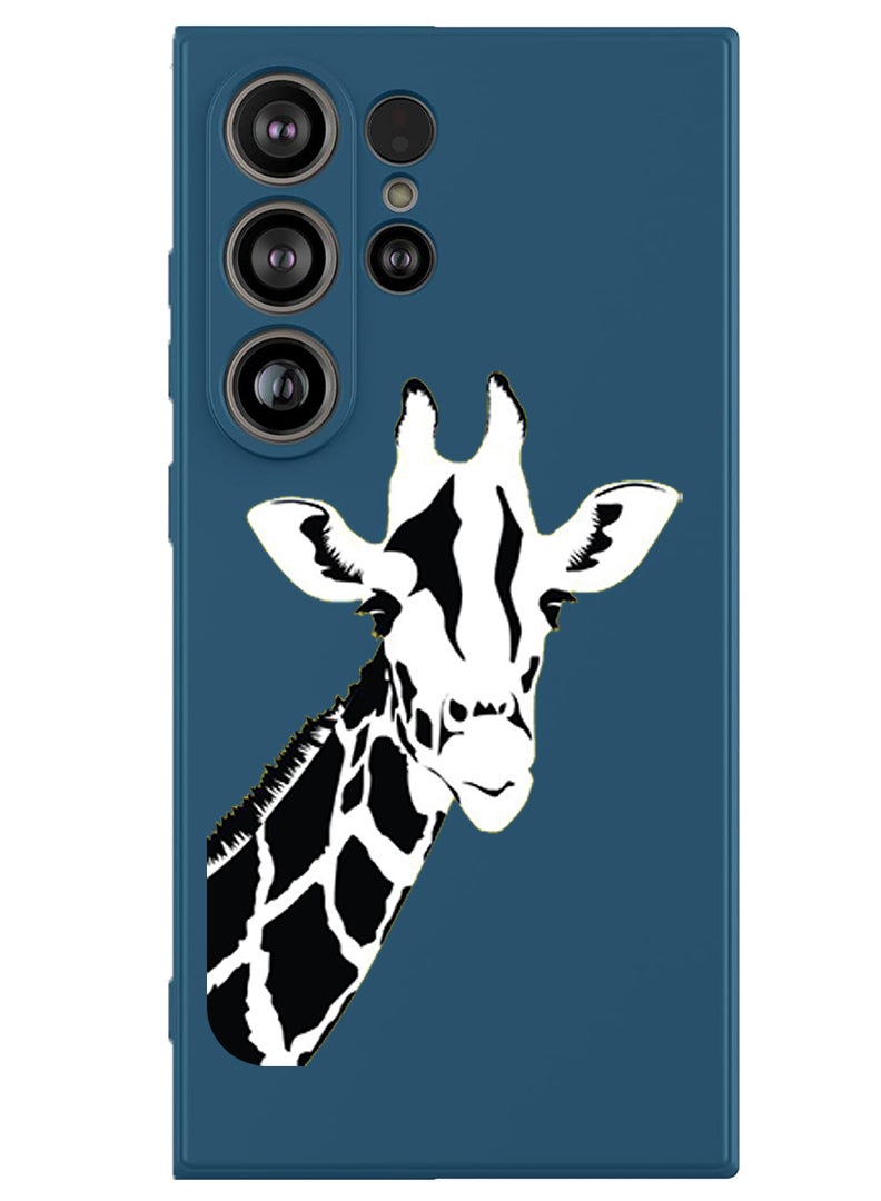 Theodor Protective Slim Fit Case Liquid Silicone Cover with Full Body Protection Anti-Scratch Shockproof Case For Samsung Galaxy S25 Ultra (Blue) - Giraffe - Image 1