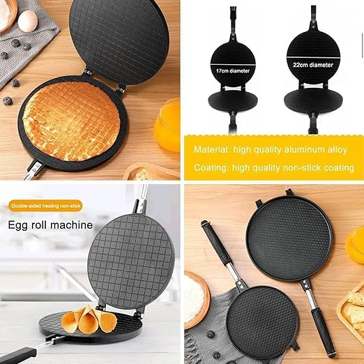 swabs Double Side Waffle Maker Pancake Crispy Cone Omelet Plates Mold for Waffle Cups Ice Cream Cone Maker for Home Kitchen Restaurant Snack Stand Cake Shop - Image 5