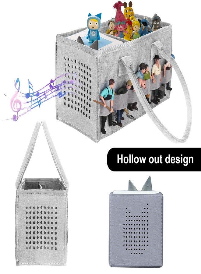 QILUCKY Toniebox Bag Accessories Protective Cover Organiser with Figures Storage Lots of Space Bag for Toniebox Starter Set (Gray) - Image 4
