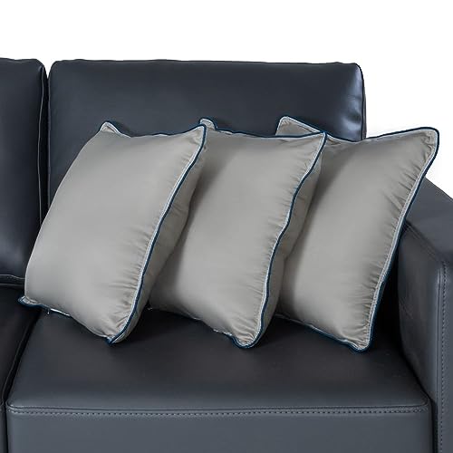 Wakefit Cushion for Sofa | Super Soft Fabric Cushion Pillow, Throw Pillow for Sofa | Premium Fresh Hollow Fibre Filling | 16x16 Inches | Grey | Set of 5 - Image 2