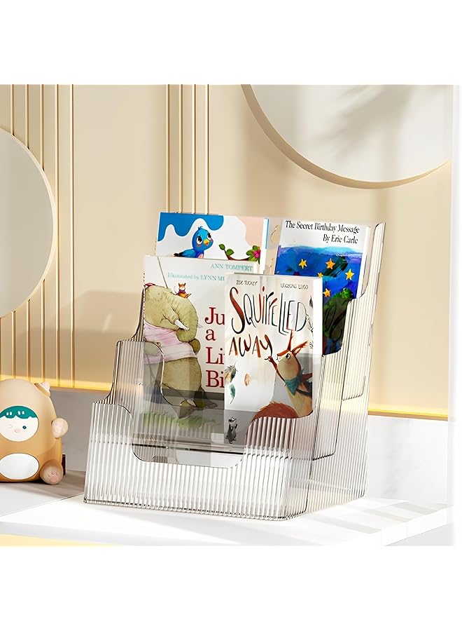 إيروريكس حامل عرض كتيبات من الأكريليك بثلاث طبقات مقاس 8.5 × 11 بوصة، حامل ملفات مجلات، حامل عرض مثبت على الحائط، حاملات منشورات للكتب والكتيبات والكتب الورقية والمستندات - Image 5