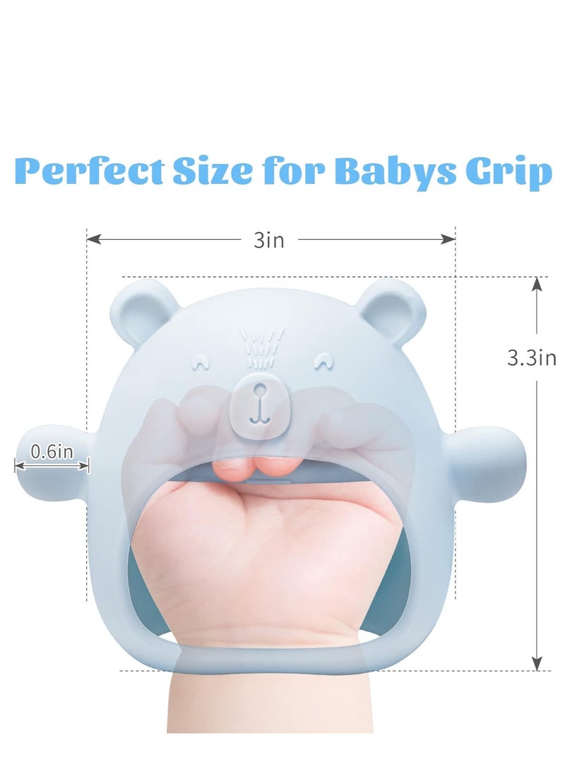 GUDOO Silicone Baby Mitten Teething Chew Toy for Babies 0-6 Months 6 to 12 Months Anti-Drop Teether Glove BPA-Free for Girls and Boys Sucking Biting Needs Soothing Gums Pain Relief  - Image 5