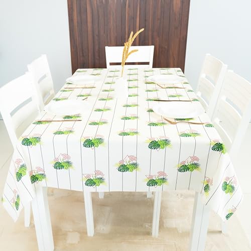 RUSTIQUE LINENS 100% Cotton Printed Table Cloth for 6 Seater – Water & Stain Resistant Dining Table Cover – Heavyweight, Washable – Peach Floral (190 x 150 CM) - Image 5