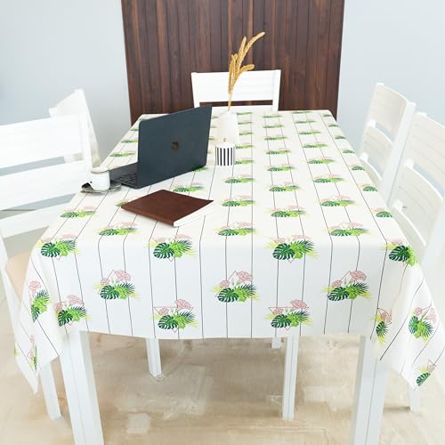 RUSTIQUE LINENS 100% Cotton Printed Table Cloth for 6 Seater – Water & Stain Resistant Dining Table Cover – Heavyweight, Washable – Peach Floral (190 x 150 CM) - Image 3