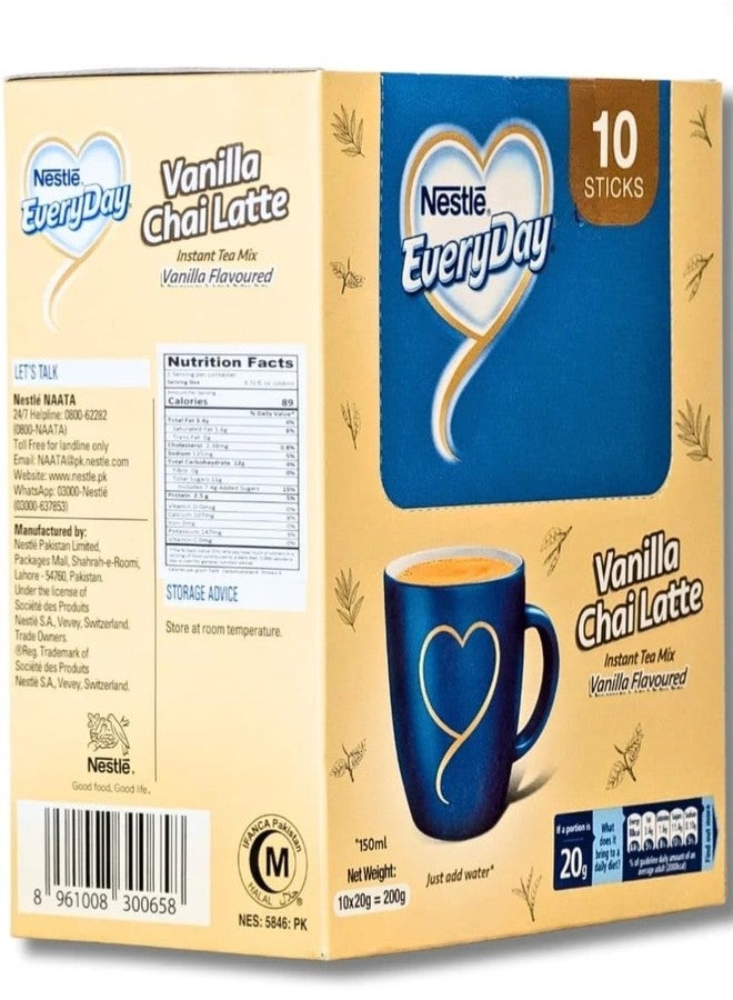 Nestle Everyday Instant tea Vanilla Chai Latte 10x20g Servings (200g Box) - Image 4