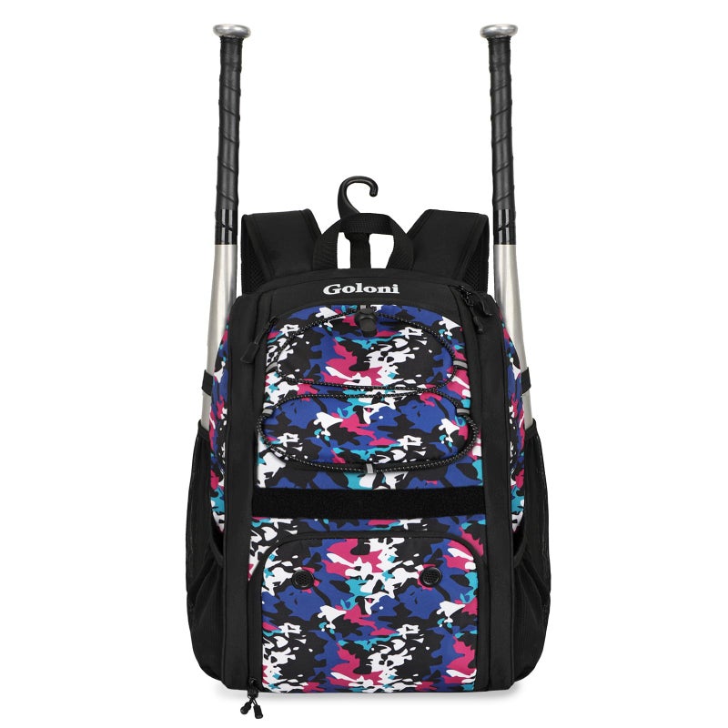 Goloni Youth Baseball Bag,Baseball Backpack with Shoes Compartment,Softball Bag with Fence Hook for T-Ball Bat & Equipment, for Batting Mitten, Helmet - Image 1