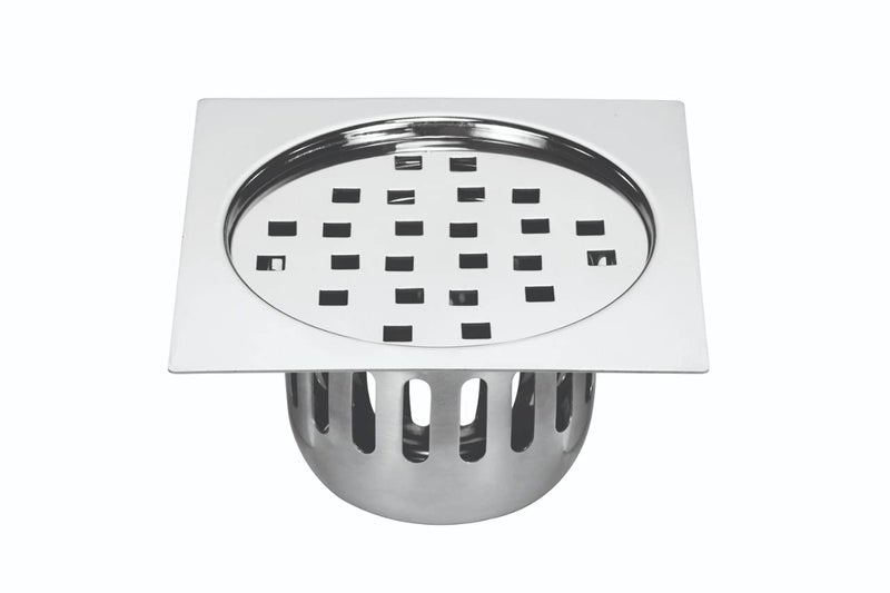 Chilly's CHILLY-S Stainless Steel Square Flat Cut Floor Drain Cover, Jali, Grating with Cockroach Trap (5") - Image 1