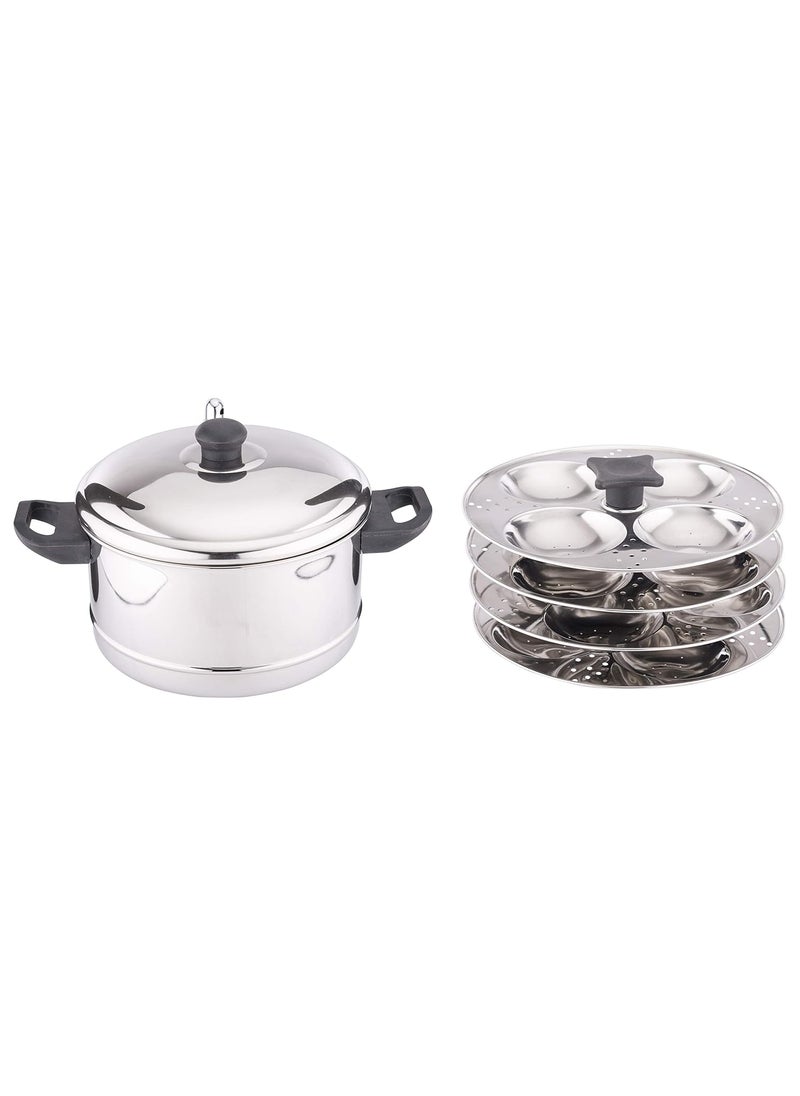 Coconut Coconut Stainless Steel Idly Cooker, 4-Piece, Silver  - Image 1
