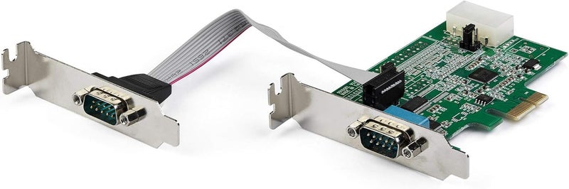 StarTech .com بطاقة محول تسلسلي RS232 بمدخل PCI Express ذو منفذين - بطاقة تحكم مضيف تسلسلي PCIe - PCIe إلى تسلسلي DB9 - 16950 UART - بطاقة توسيع منخفضة الارتفاع - ويندوز ولينكس، TAA (PEX2S953LP) - Image 1