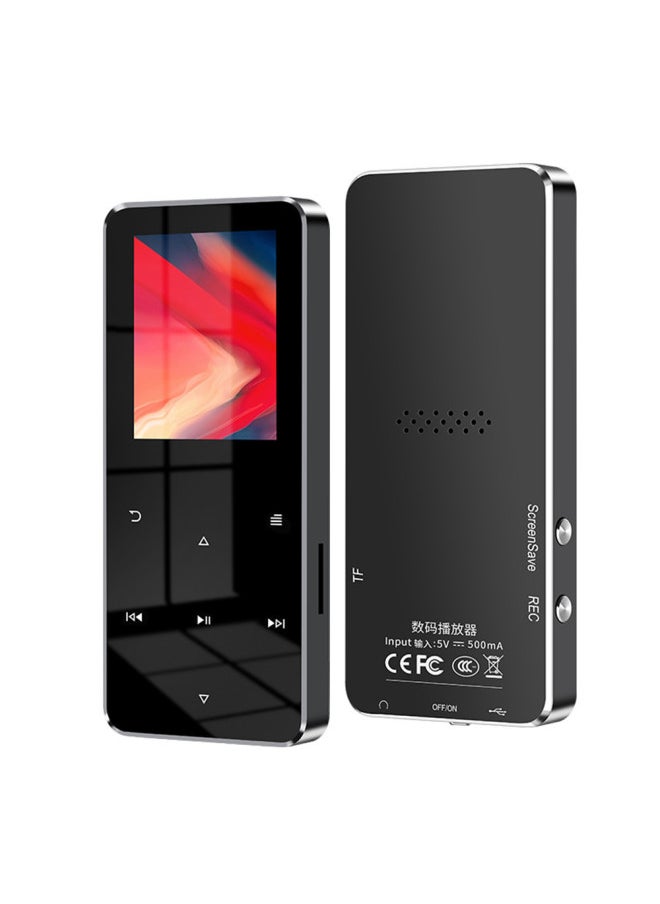 Generic - Batch Metal Bluetooth MP3 Student Walkman MP4 Lossless Music Player Touch Screen Recording Insertable Card-Body Color:Black [metal Touch + Bluetooth] Version-Memory Capacity:80g (body 16g + 64g Card) (fm + Bluetooth + Dictionary + External) [headphones + Data Cable + Packaging] - Image 1
