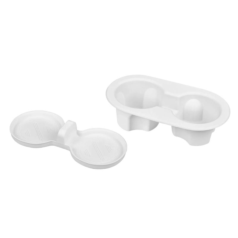 frani Cup Holder Set 2Piece Compatible with Tesla Model Y 20212026 Juniper Refresh Premium Silicone Inserts for Center Console Rear Seats White