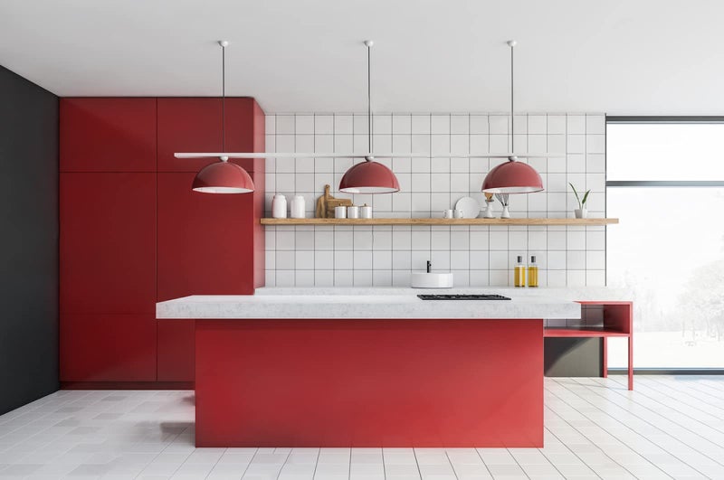 Micpolo 15.7" x 118" Thicken Red Contact Paper - Solid Color Peel and Stick Wallpaper for Cabinets and Countertops - Image 5