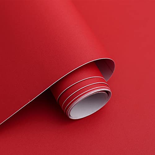 Micpolo 15.7" x 118" Thicken Red Contact Paper - Solid Color Peel and Stick Wallpaper for Cabinets and Countertops - Image 1
