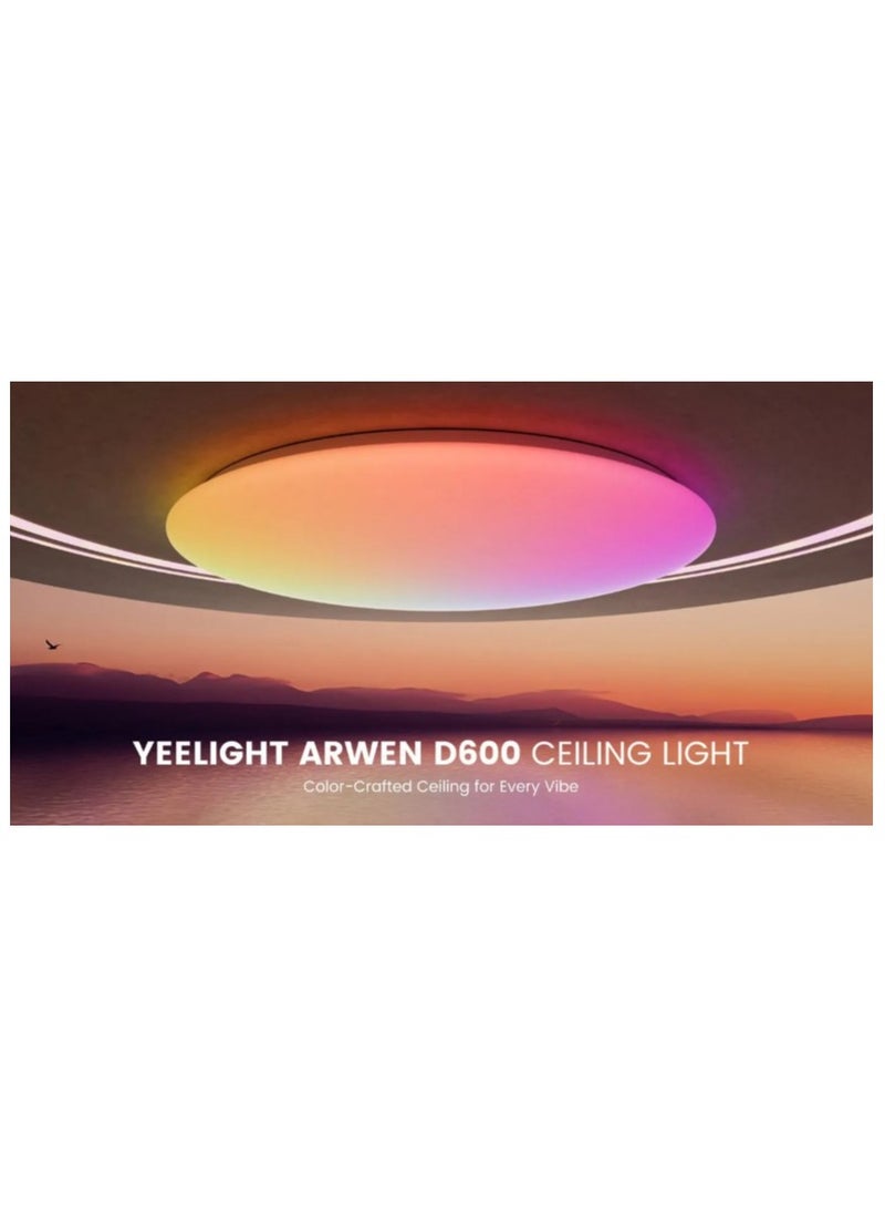 Yeelight YEELIGHT ARWEN D600 Series Smart LED Ceiling Light - RGB Full - Ra98 - 50W | White - Image 2