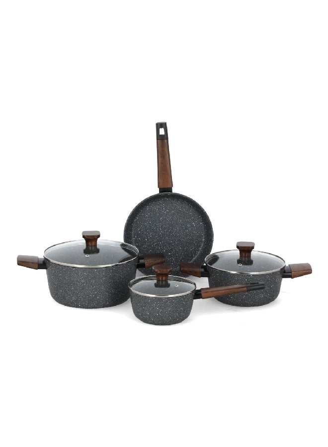 PARFAIT 7-Piece Durable Non-Stick Aluminium Cookware Set Green And Grey 30.5 X 15.5 X 55.5 Cm 2019F-10 - Image 4