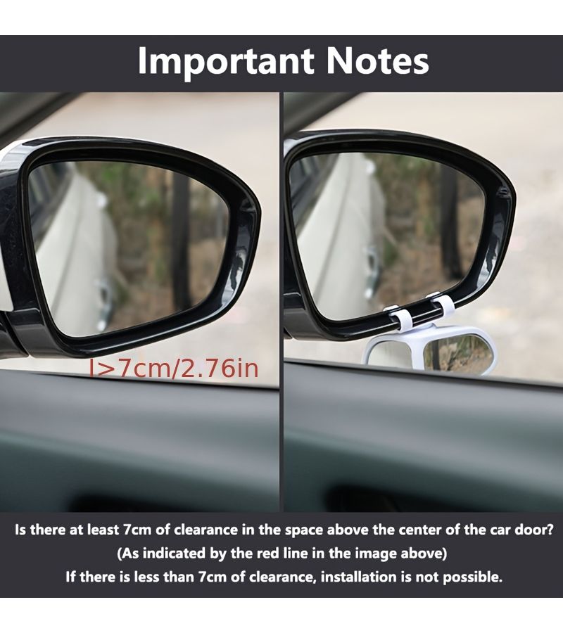 Black Oval Car Blind Spot Mirror 360 Rotatable Wide Angle Auxiliary Rear View - Image 3