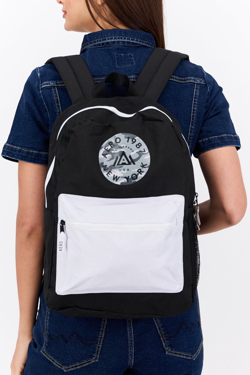 Aeropostale حقيبة ظهر نسائية بشعار تمويه، سوداء - Image 3